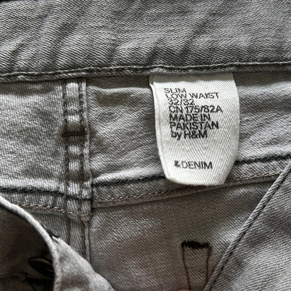 Gray H&M Slim Low-Waist Men’s Jeans 32/32